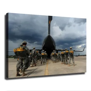 U.S. Army Paratroopers The 1st Brigade Combat Team, 82nd Airborne Division Canvas Poster Modern Aesthetic Picture Wall Art Home Office Decoration Painting Holiday Gift (Unframed,16×24inch)