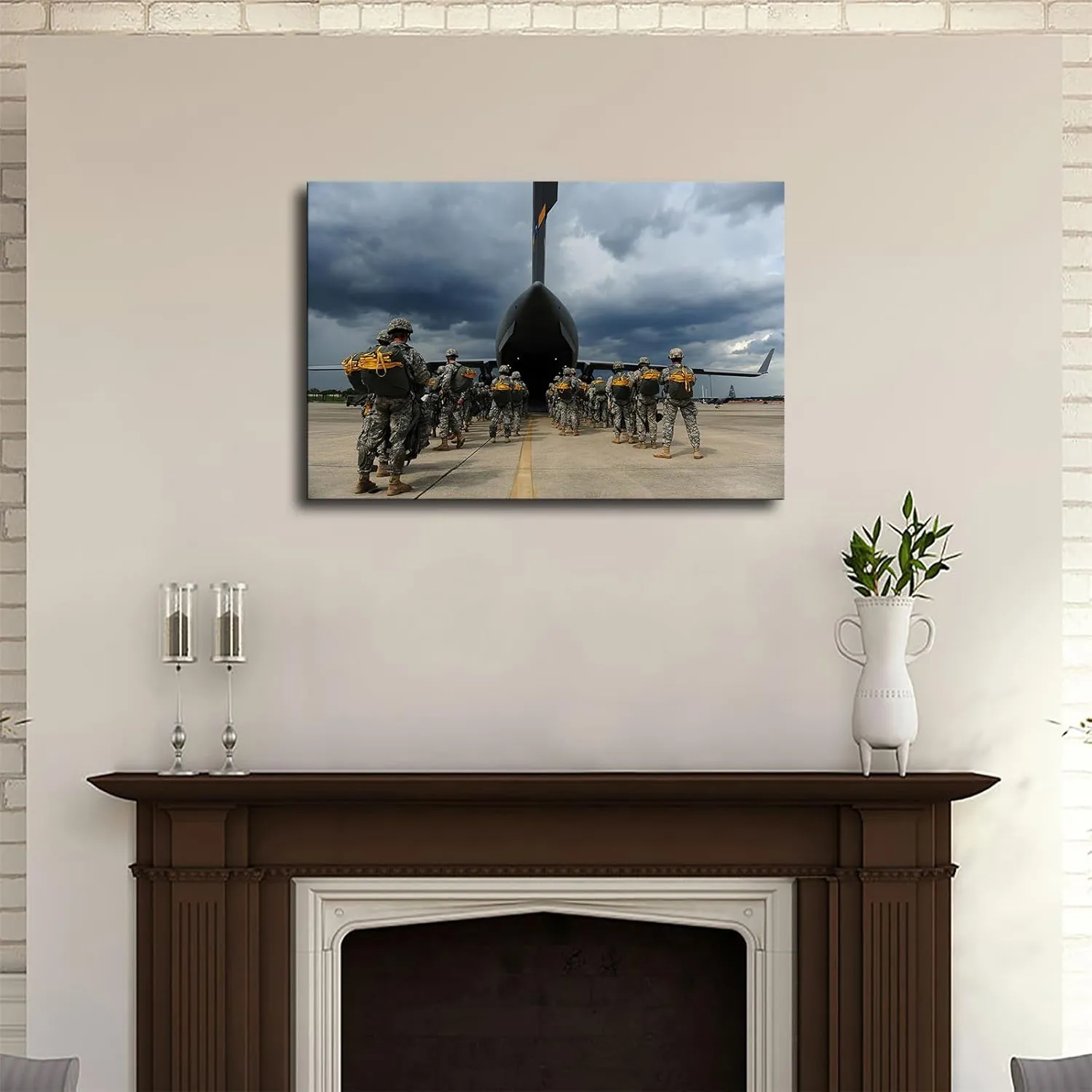U.S. Army Paratroopers The 1st Brigade Combat Team, 82nd Airborne Division Canvas Poster Modern Aesthetic Picture Wall Art Home Office Decoration Painting Holiday Gift (Unframed,16×24inch)
