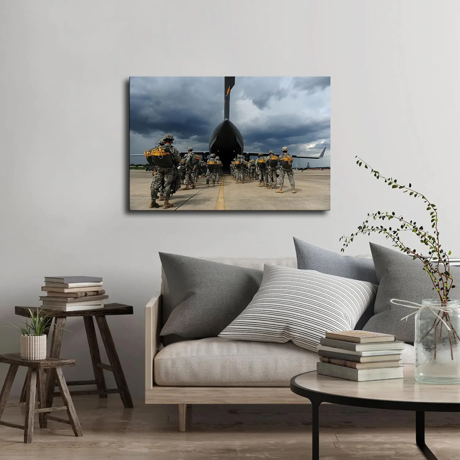 U.S. Army Paratroopers The 1st Brigade Combat Team, 82nd Airborne Division Canvas Poster Modern Aesthetic Picture Wall Art Home Office Decoration Painting Holiday Gift (Unframed,16×24inch)