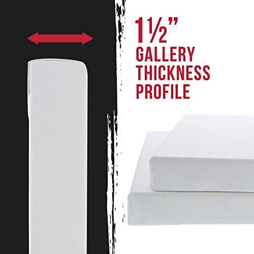 U.S. Art Supply 36 x 48 inch Gallery Depth 1-1/2" Profile Stretched Canvas, 2-Pack - 12-Ounce Acrylic Gesso Triple Primed, Professional Artist