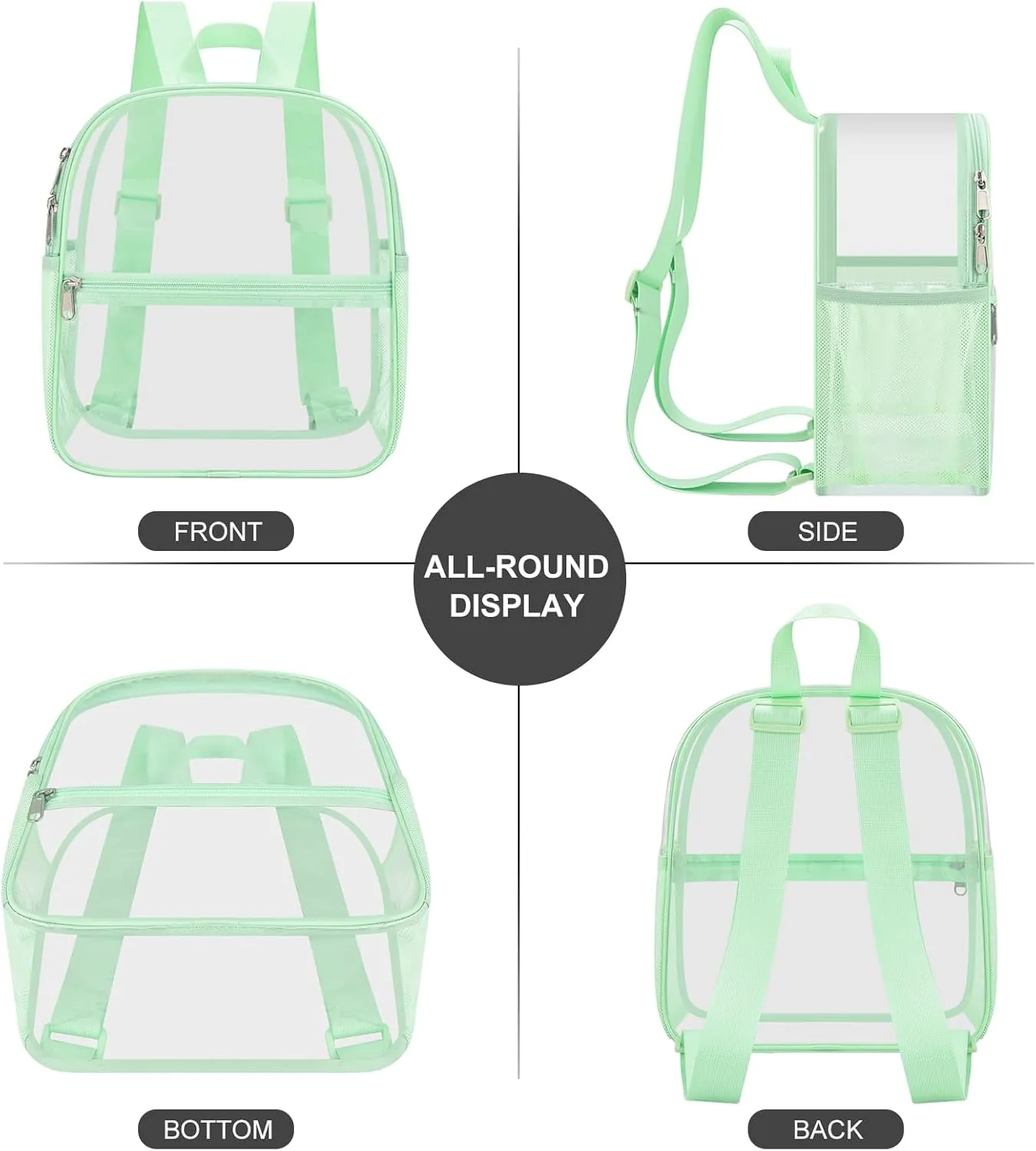 USPECLARE Clear Backpack Stadium Approved 12X11x6, Waterproof Clear Bag Stadium Backpack for Concert Work Sport Event