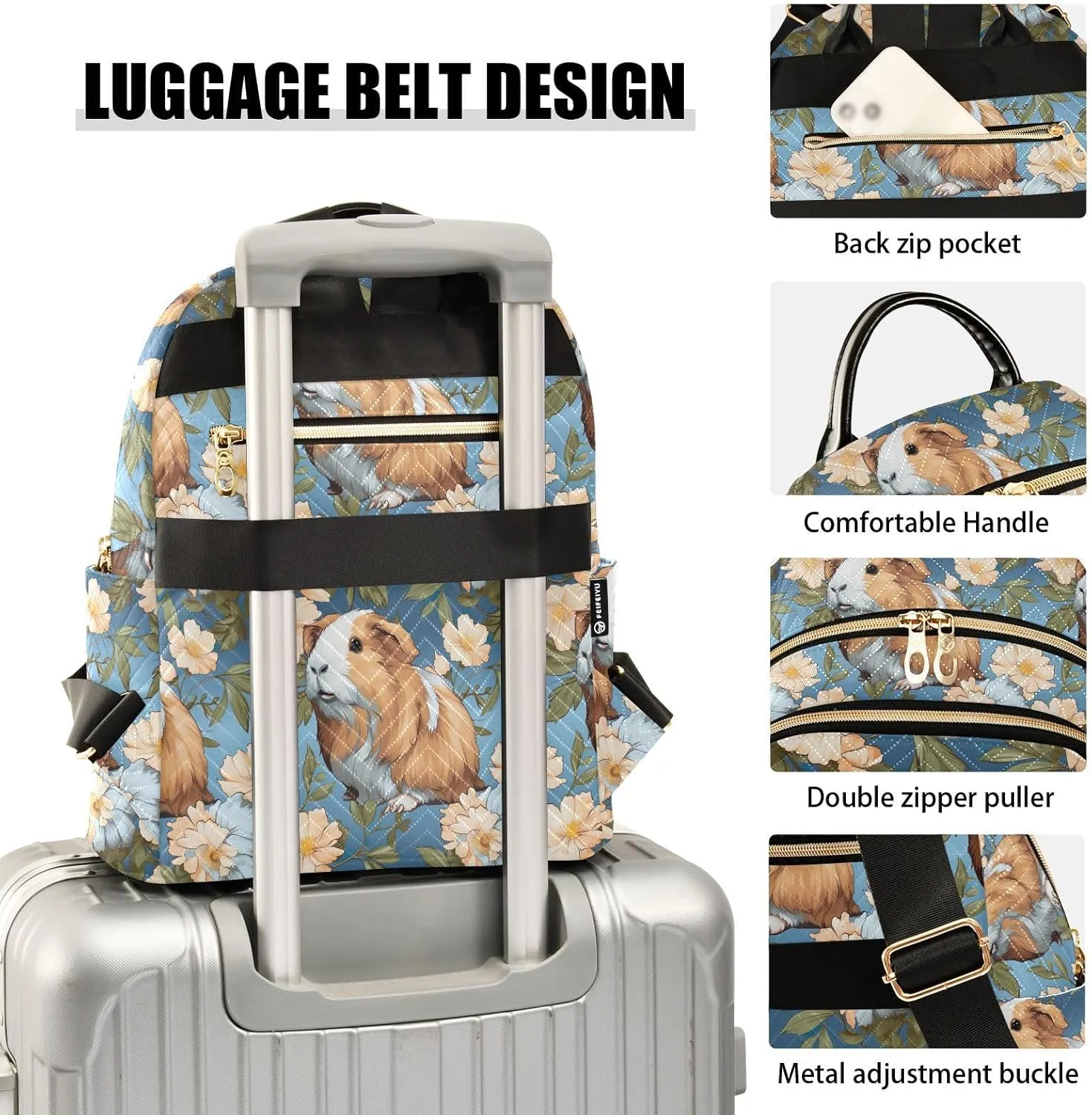 Ute Guinea Pig Animal Daisy Backpack for Women Fashion Shoulder Bags Small Casual Daypack Travel Bag S 202a5238c