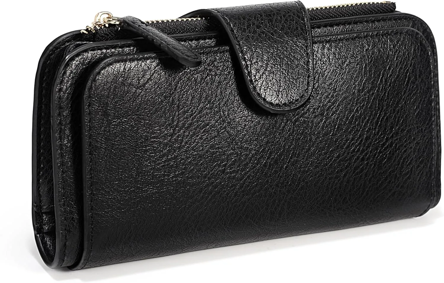 UTO Wallet Women Vegan Leather Wristlet Snap Long Purse Credit Card Holder Elegant Clutch