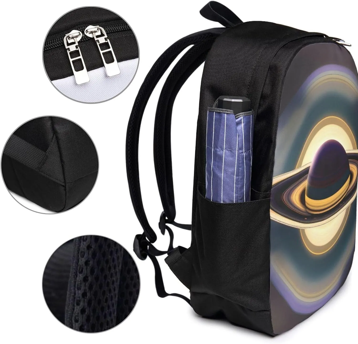 vacsAX Durable Ergonomic Backpack With - Large Capacity With USB Ports - Perfect For Women Men Beautiful Saturn