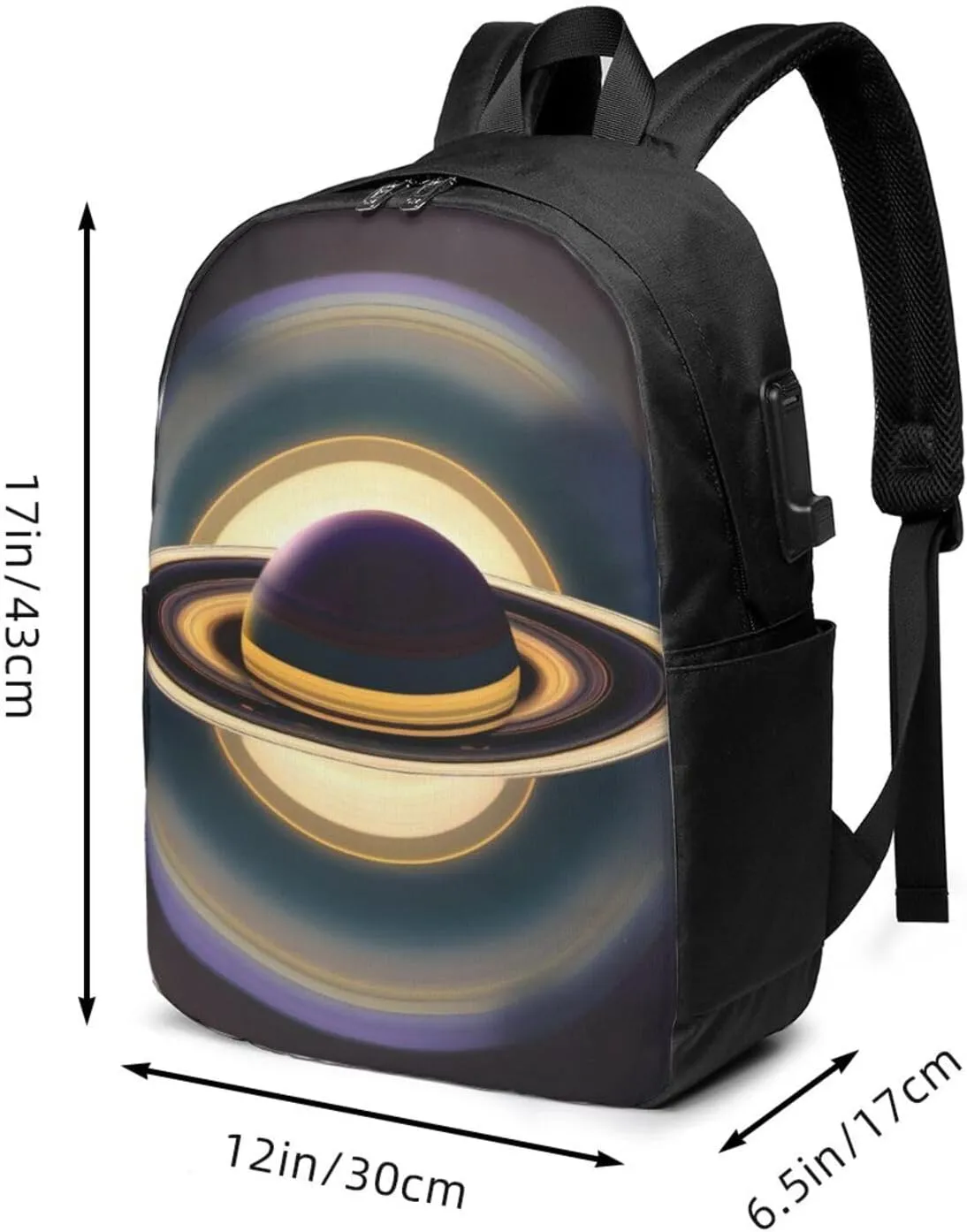 vacsAX Durable Ergonomic Backpack With - Large Capacity With USB Ports - Perfect For Women Men Beautiful Saturn