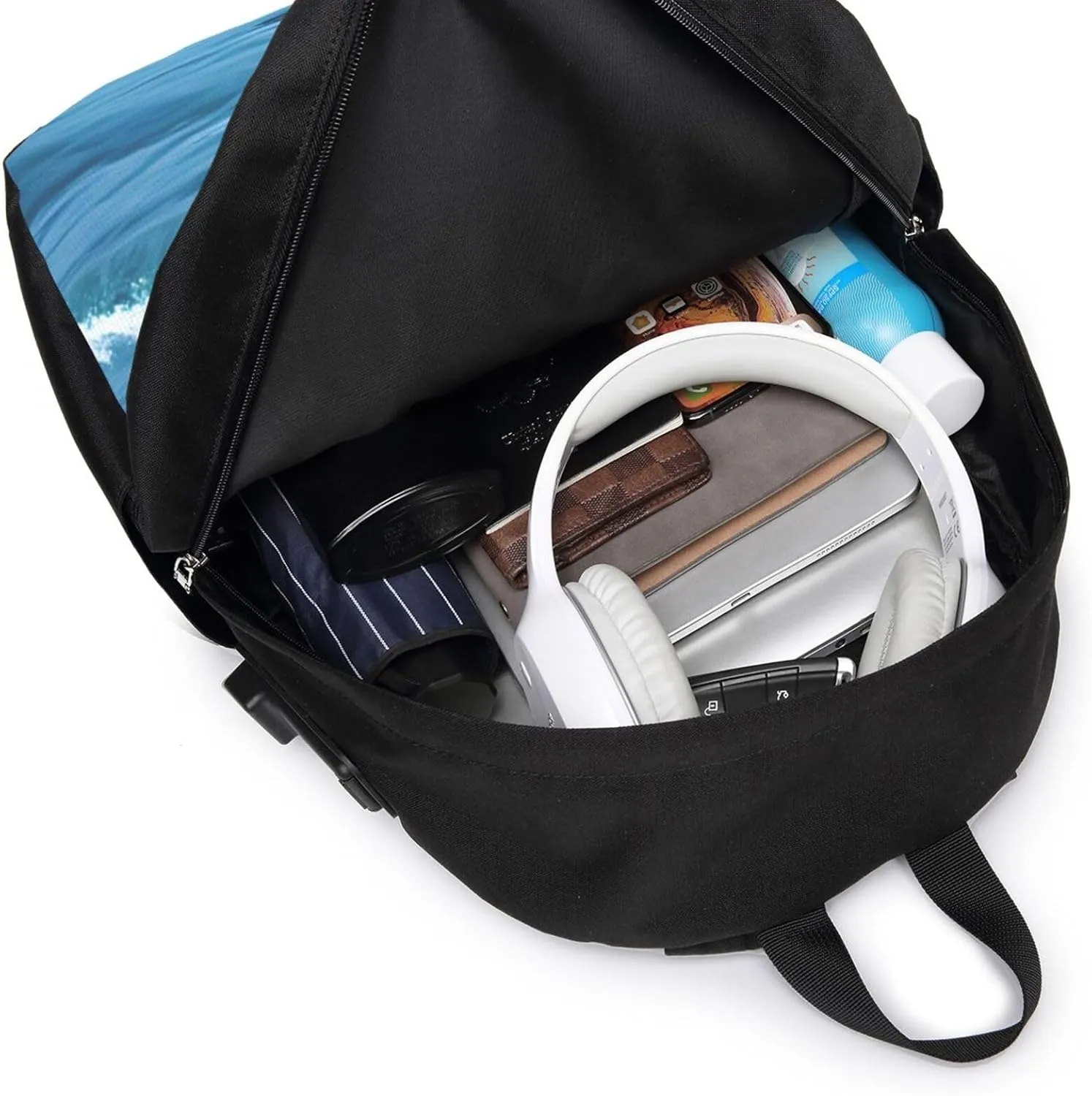 vacsAX Durable Ergonomic Backpack With - Large Capacity With USB Ports - Perfect For Women Men Jumping up dolphins