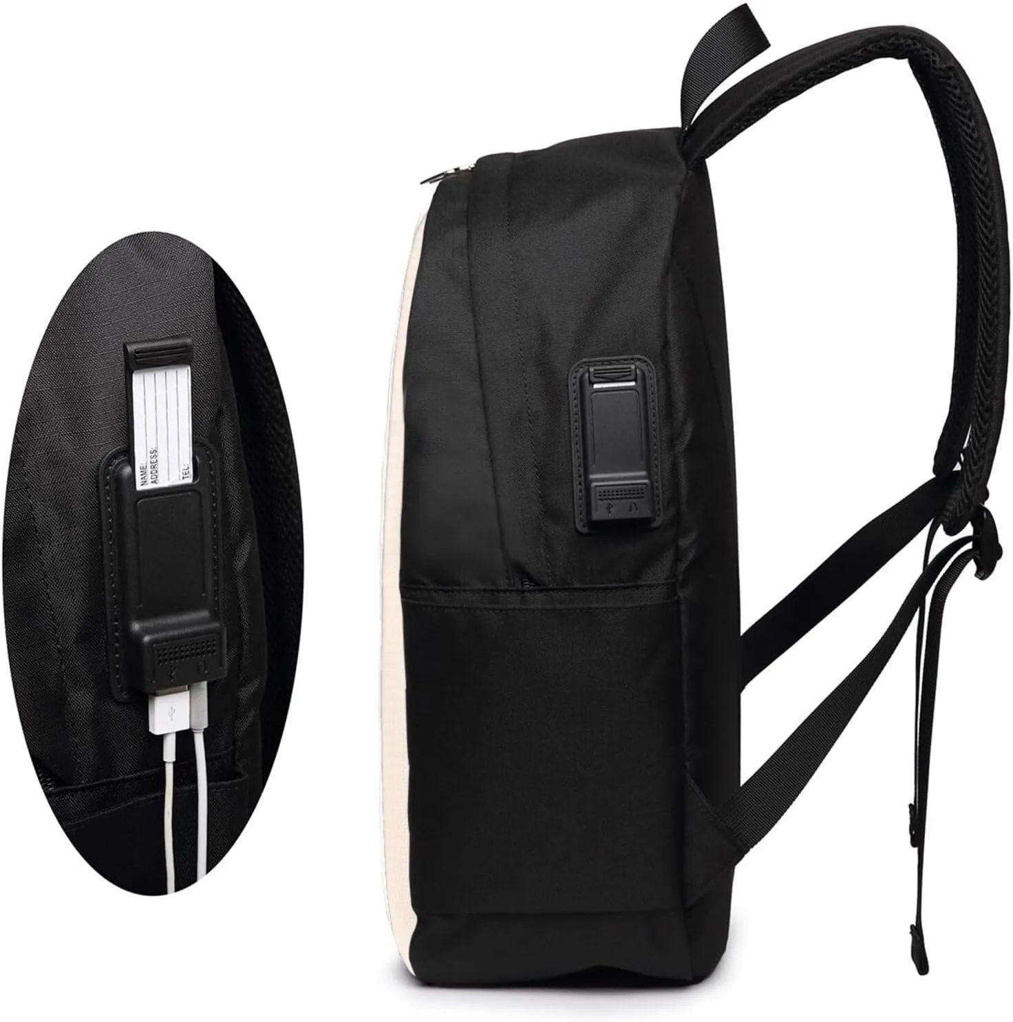 vacsAX Durable Ergonomic Backpack With - Large Capacity With USB Ports - Perfect For Women Men Little pink cherry blossoms