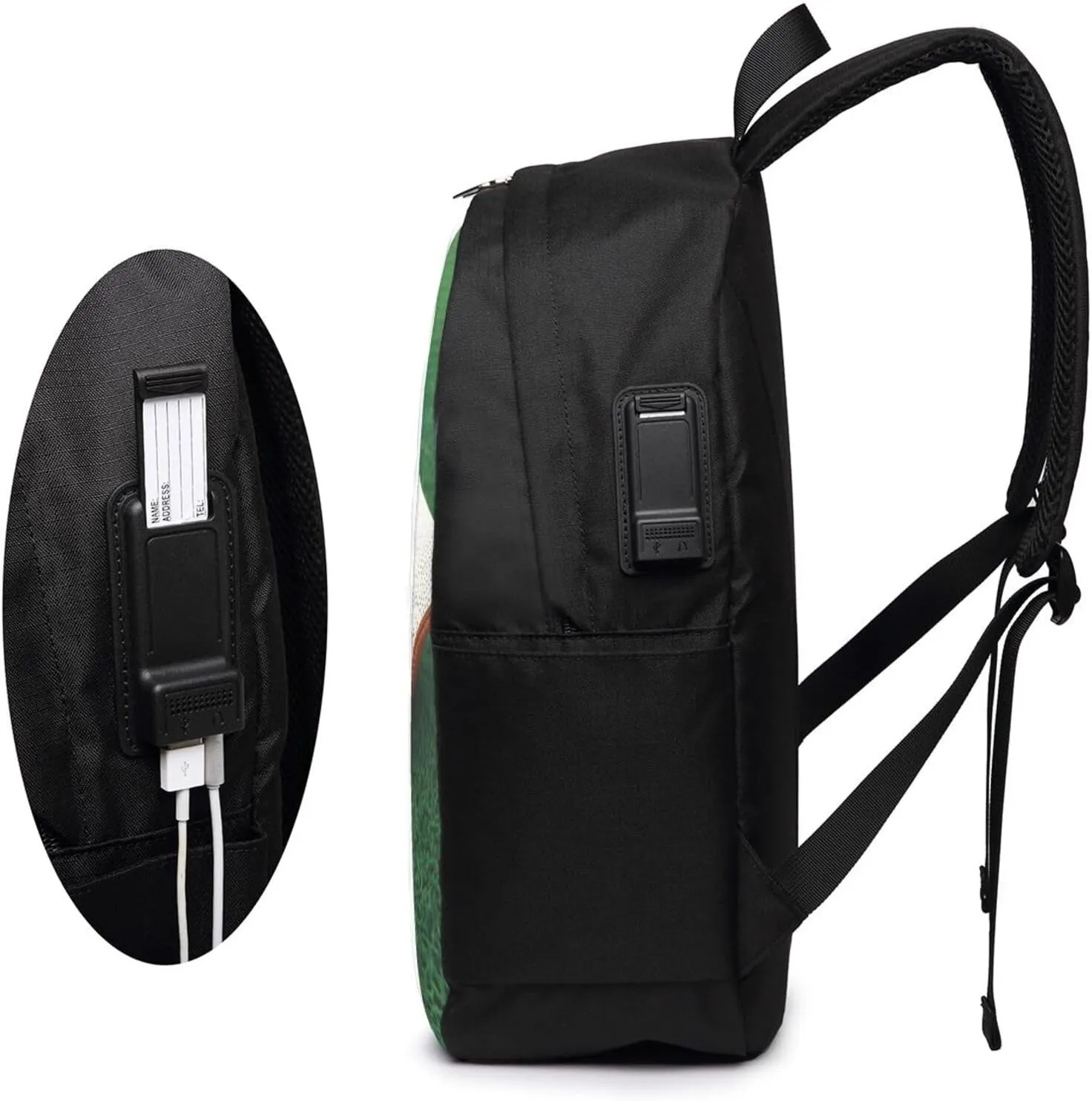 vacsAX Durable Ergonomic Backpack With - Large Capacity With USB Ports - Perfect For Women Men White Rugby Ball