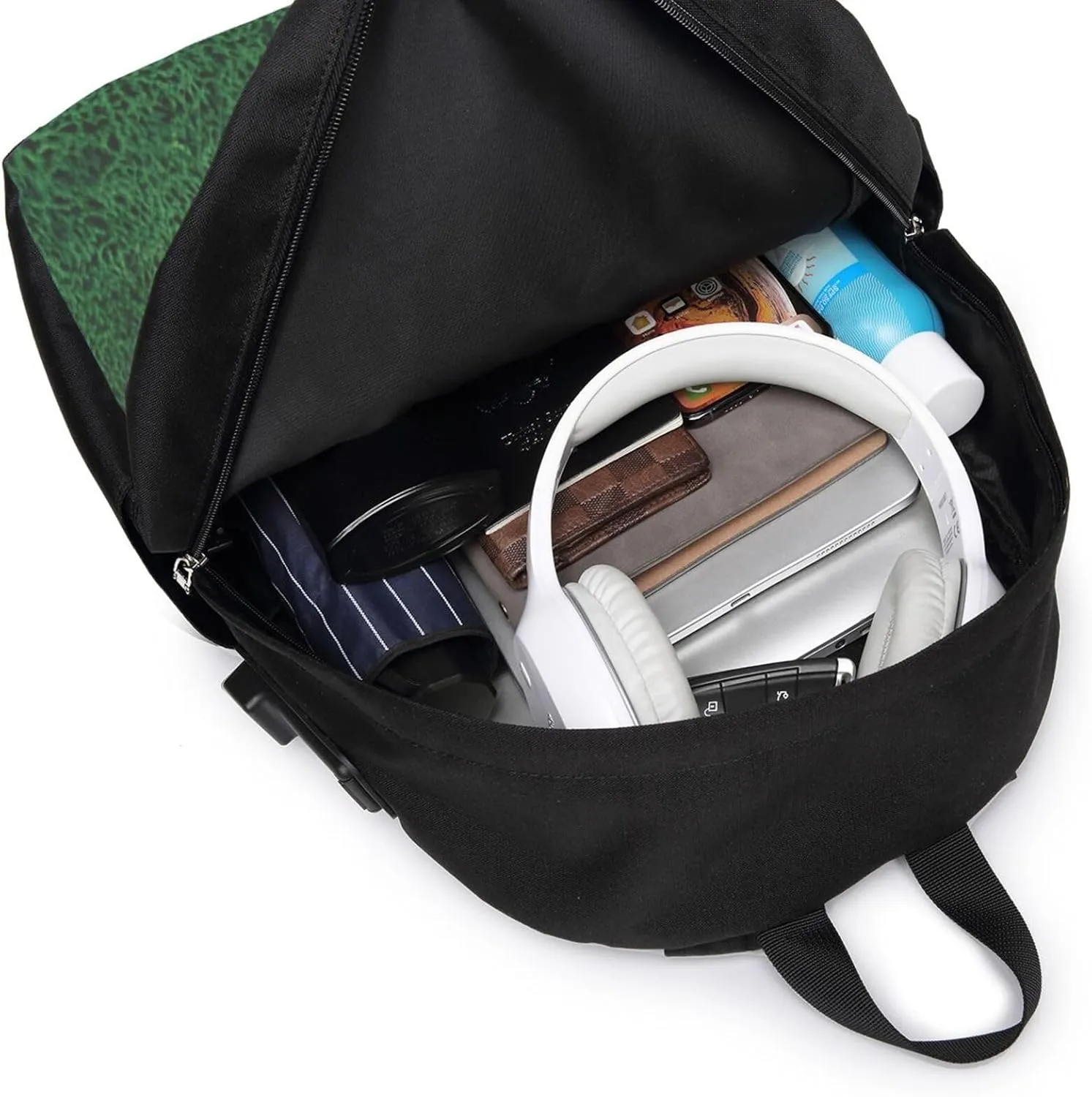 vacsAX Durable Ergonomic Backpack With - Large Capacity With USB Ports - Perfect For Women Men White Rugby Ball