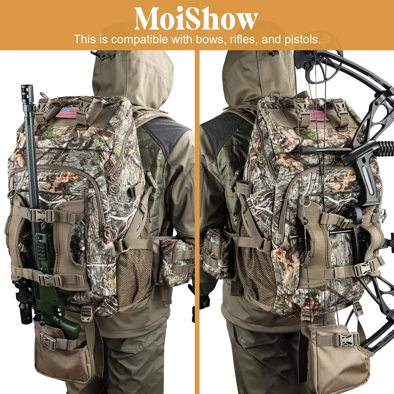 Versatile Hunting Backpack with Rifle & Bow Carrying Options