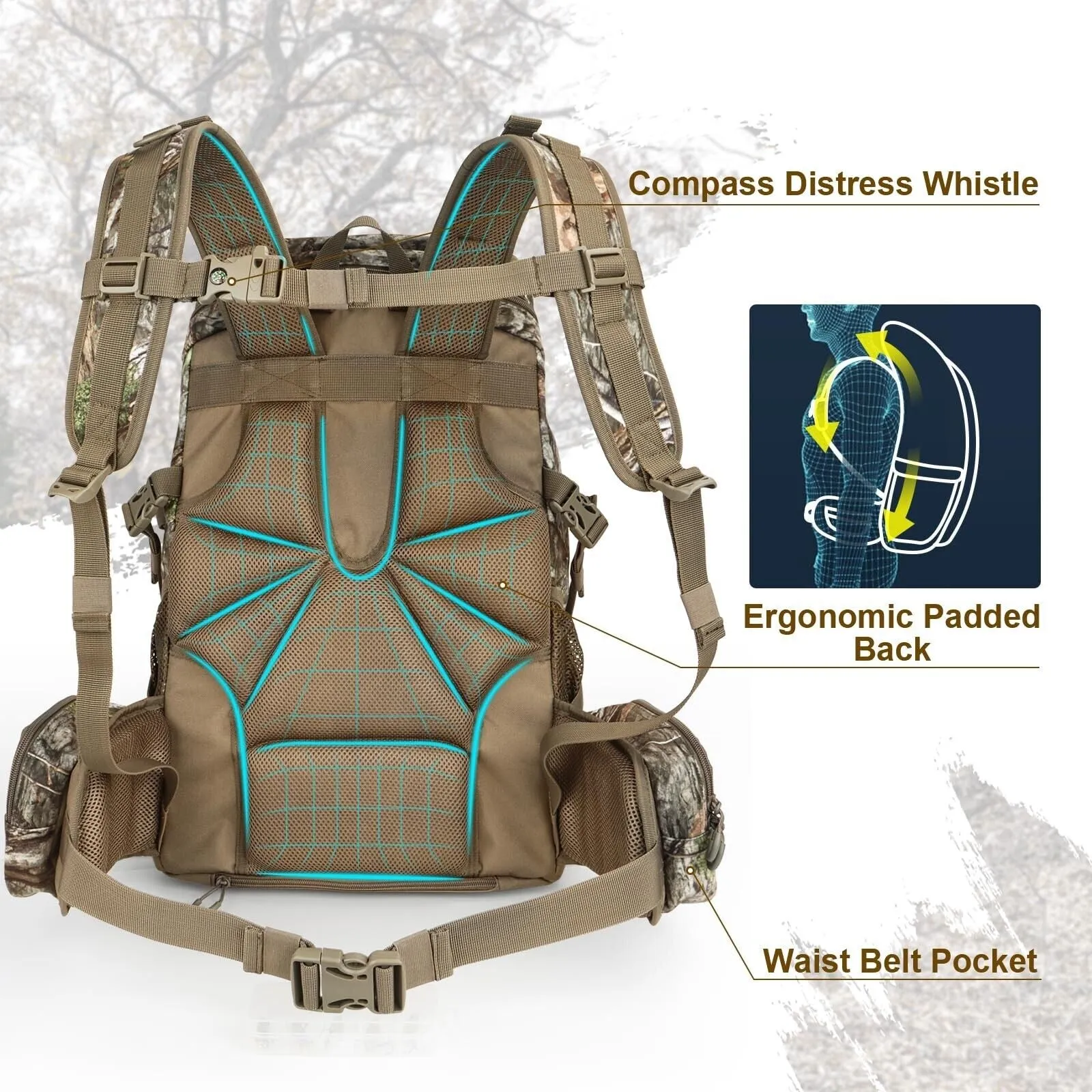 Versatile Hunting Backpack with Rifle & Bow Carrying Options