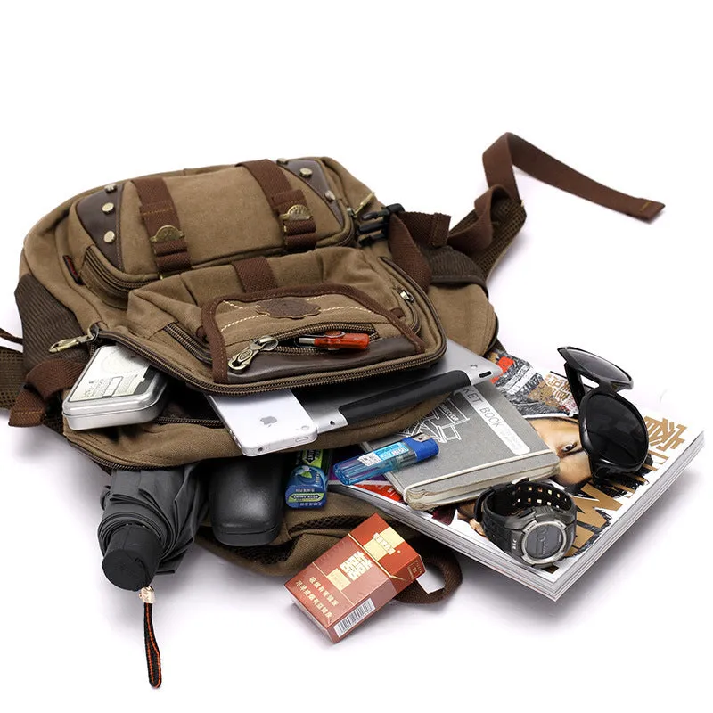 Versatile Unisex Hiking Backpack with Zippered Compartments FJ33