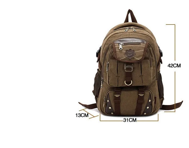 Versatile Unisex Hiking Backpack with Zippered Compartments FJ33