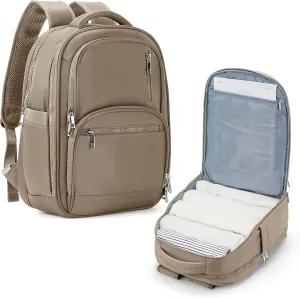 VGCUB Large Travel Backpack Purse for Women Men,Laptop Backpack,Aesthetic Gym Carry on Backpack,Personal Item Size Backpack Casual Daypack Rucksack for Work With USB Charging Port,Khaki