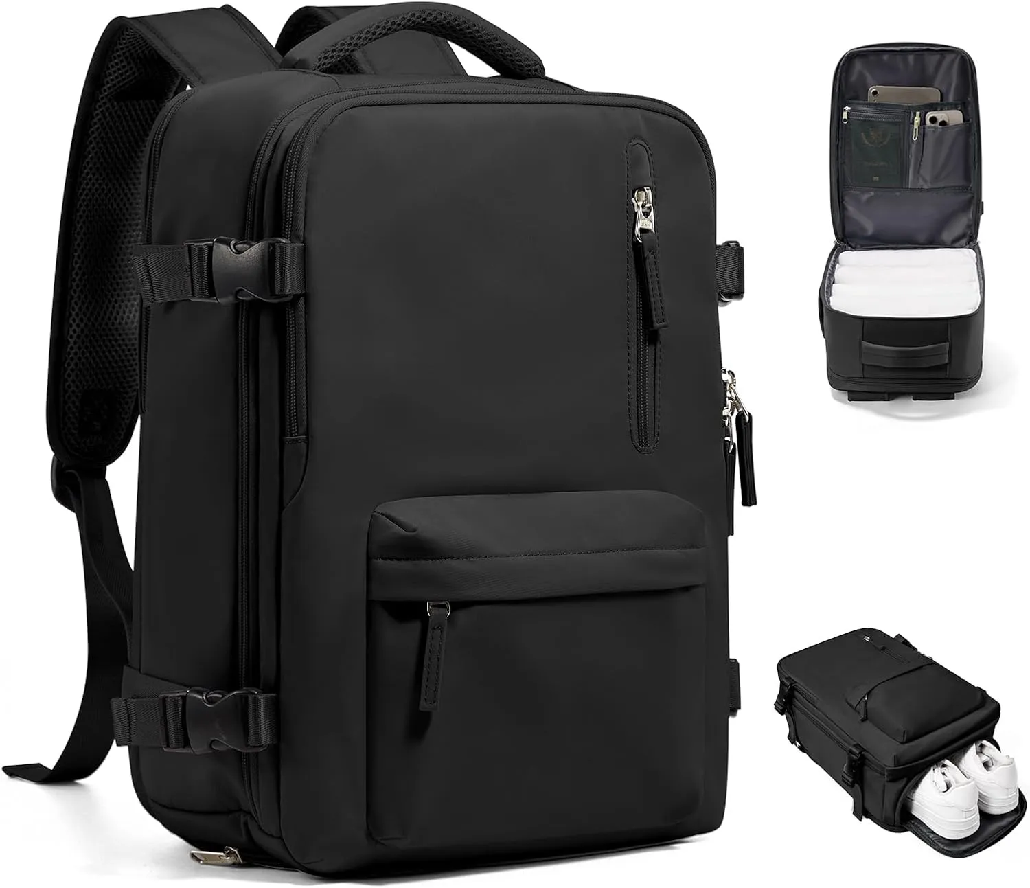 VGCUB Travel Backpack for Women Men for Spirit Airlines Personal Item Bag 18x14x8 Inches Laptop College Backpack,Waterproof Carry on Flight Approved Work Backpack Mochila de Viaje,Black