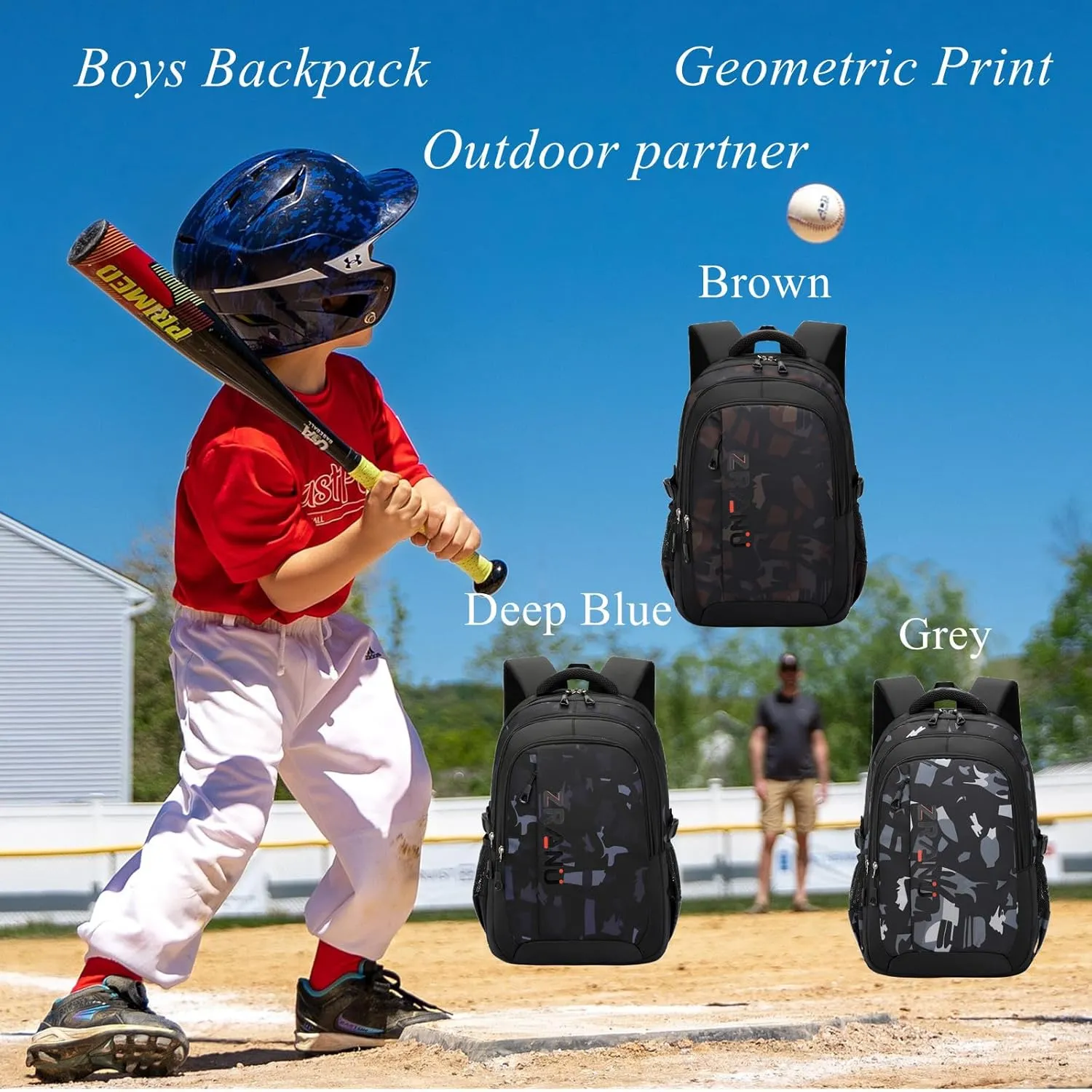 VIDOSCLA Elementary Kids Boys Backpack Teens School Bookbag-Brown