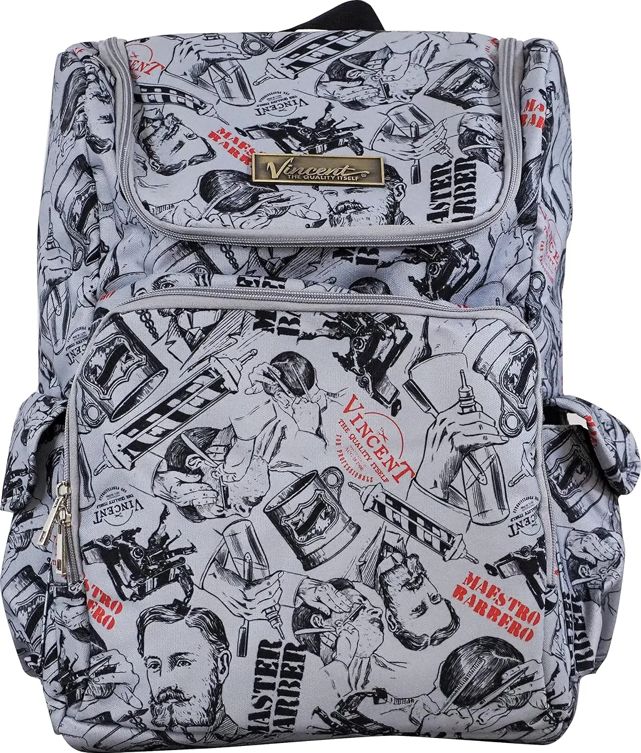 Vincent Master Backpack Travel Stylist Barber Bag (Silver)