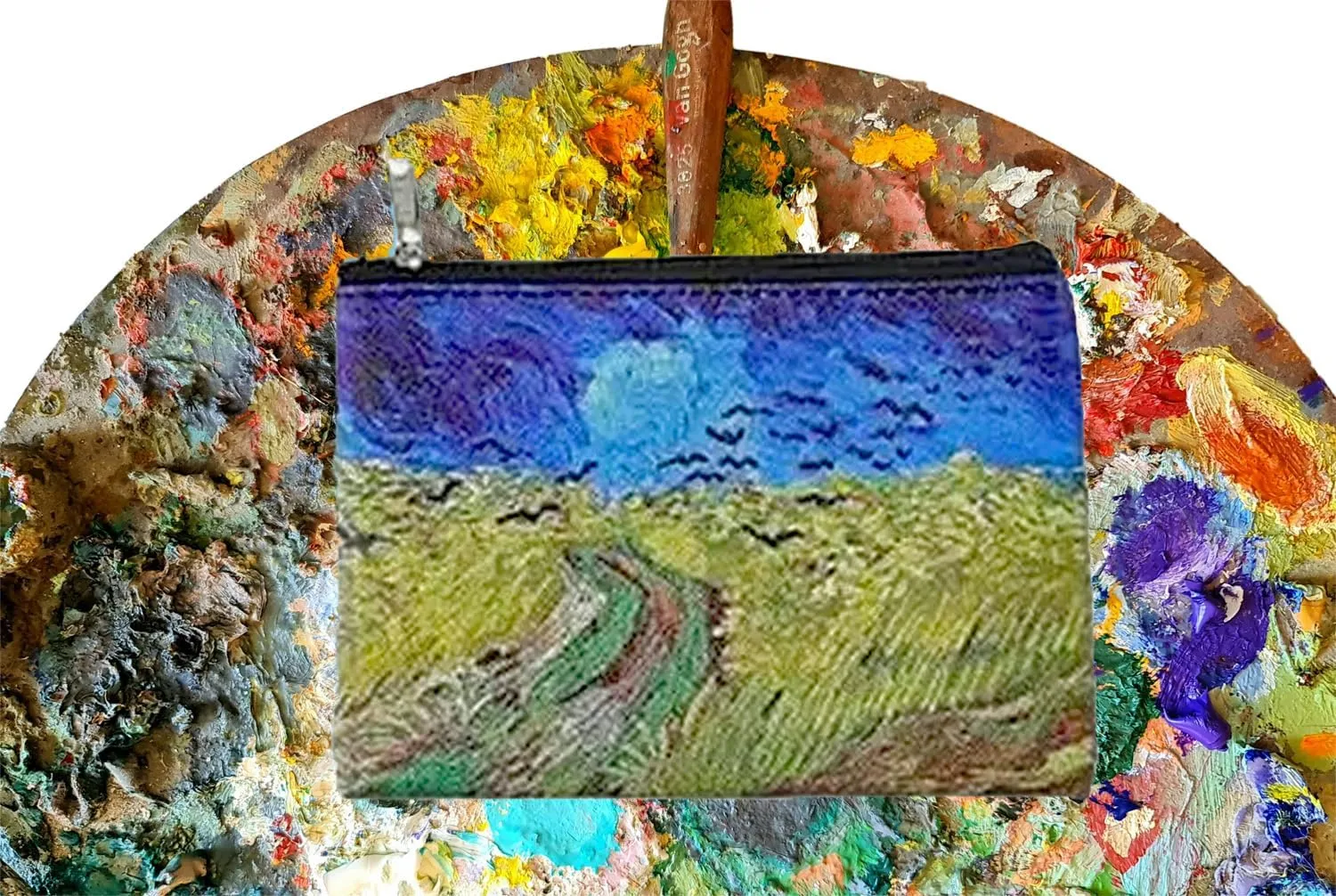 Vincent Van Gogh Vinyl Wallet Coin Purse (Wheatfield with Crows)