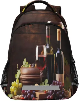 Vineyard Wine Drape Student Backpack 12.9 Inch Laptop Backpack, School Shoulder Bag for Boys & Girls