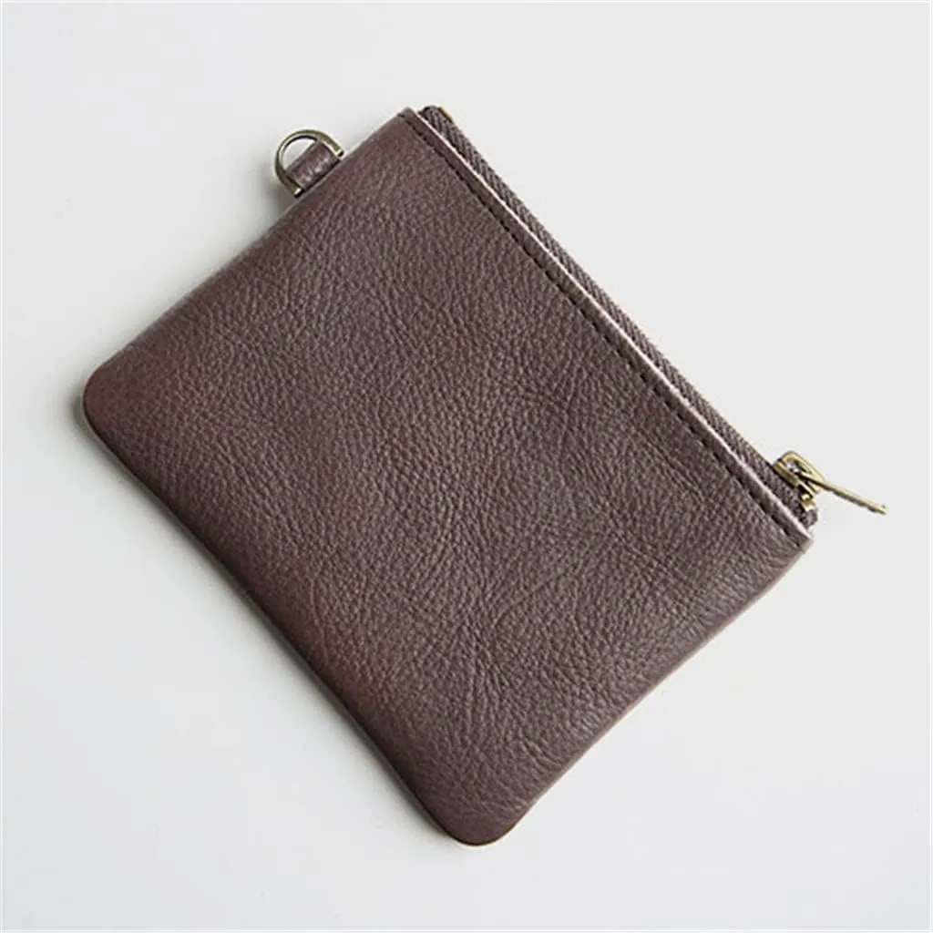 Vintage Casual Leather Wallet Men's Short Money Bag Layer Cowhide Zip Small Storage Bag