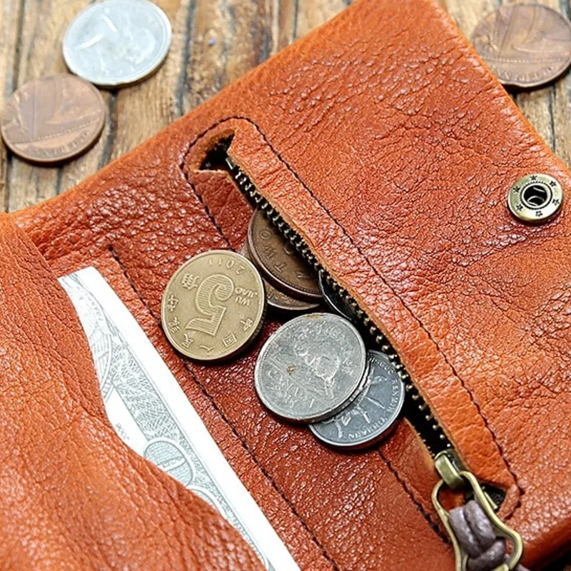 Vintage Handmade Short Zipper Coin Wallet