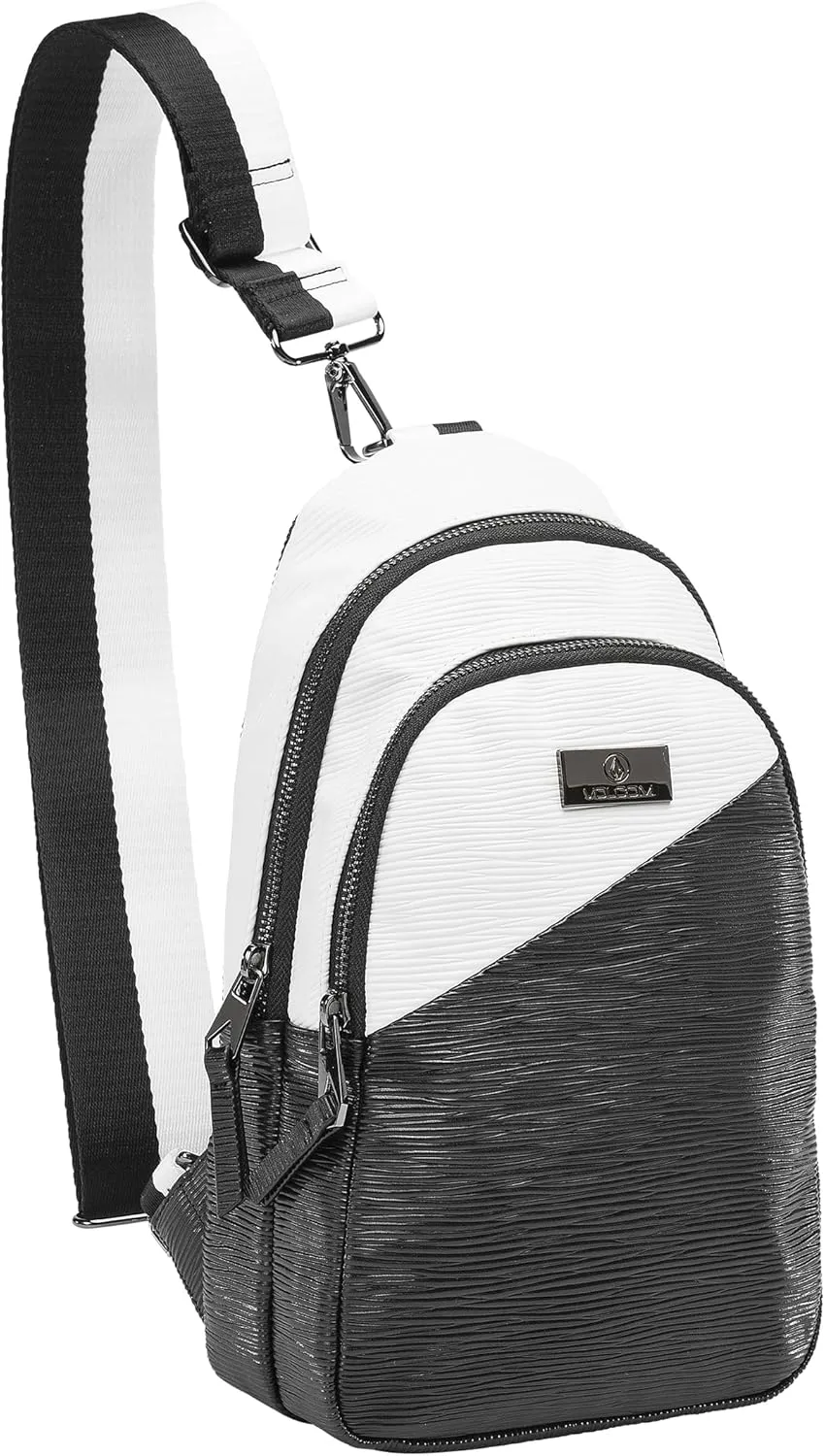 Volcom Ridgestone Over Shoulder Sling Bag Backpack, Black White