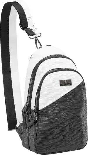 Volcom Ridgestone Over Shoulder Sling Bag Backpack, Black White