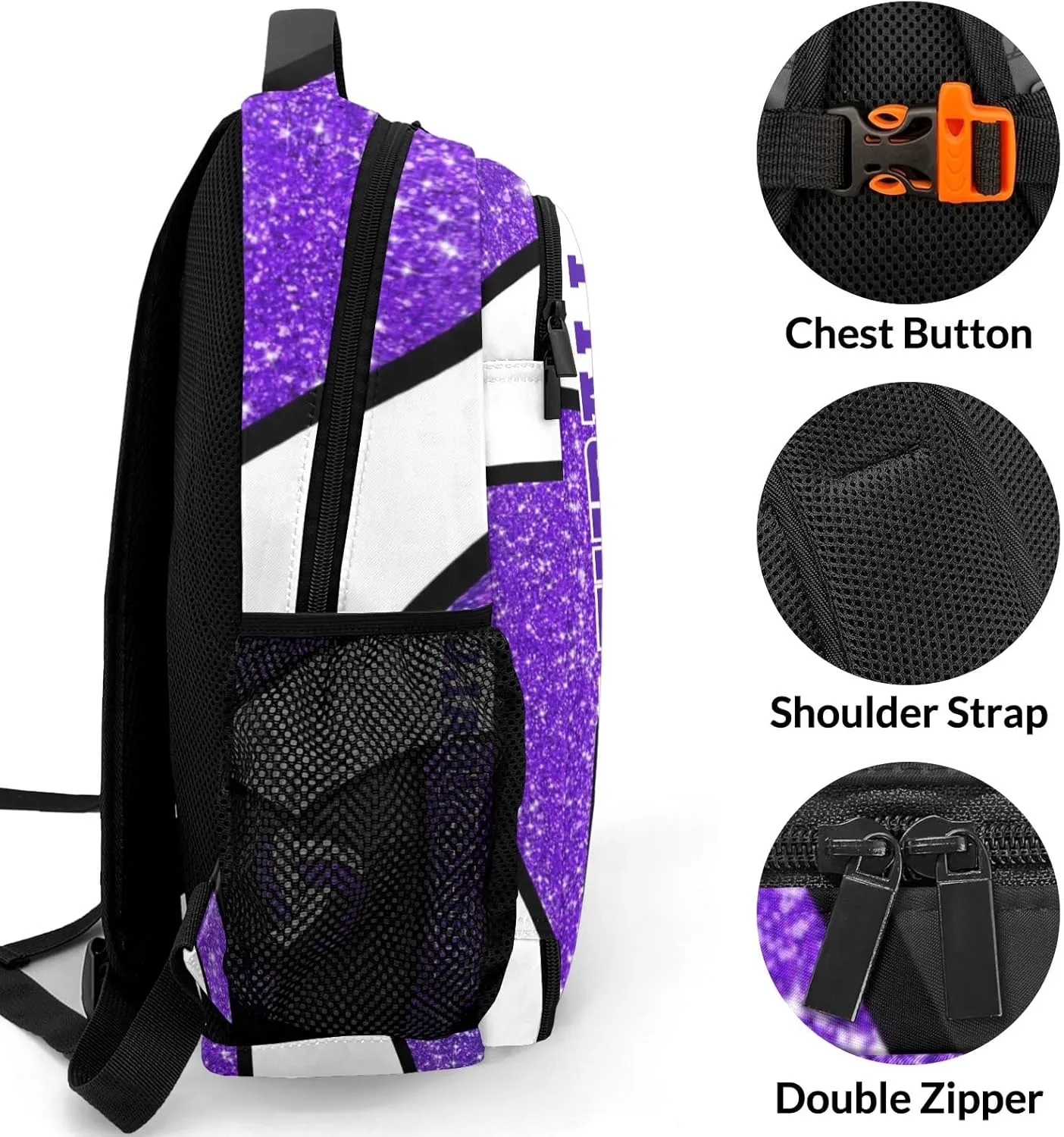 Volleyball Purple Print School Backpack Laptop Bag for Woman Man Gift