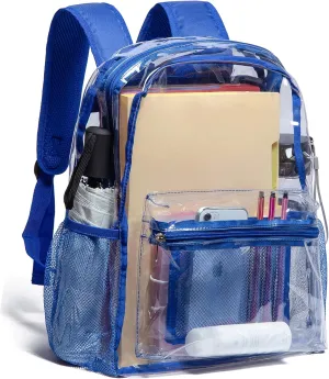 Vorspack Clear Backpack Heavy Duty PVC Transparent Backpack with Reinforced Strap for College Workplace