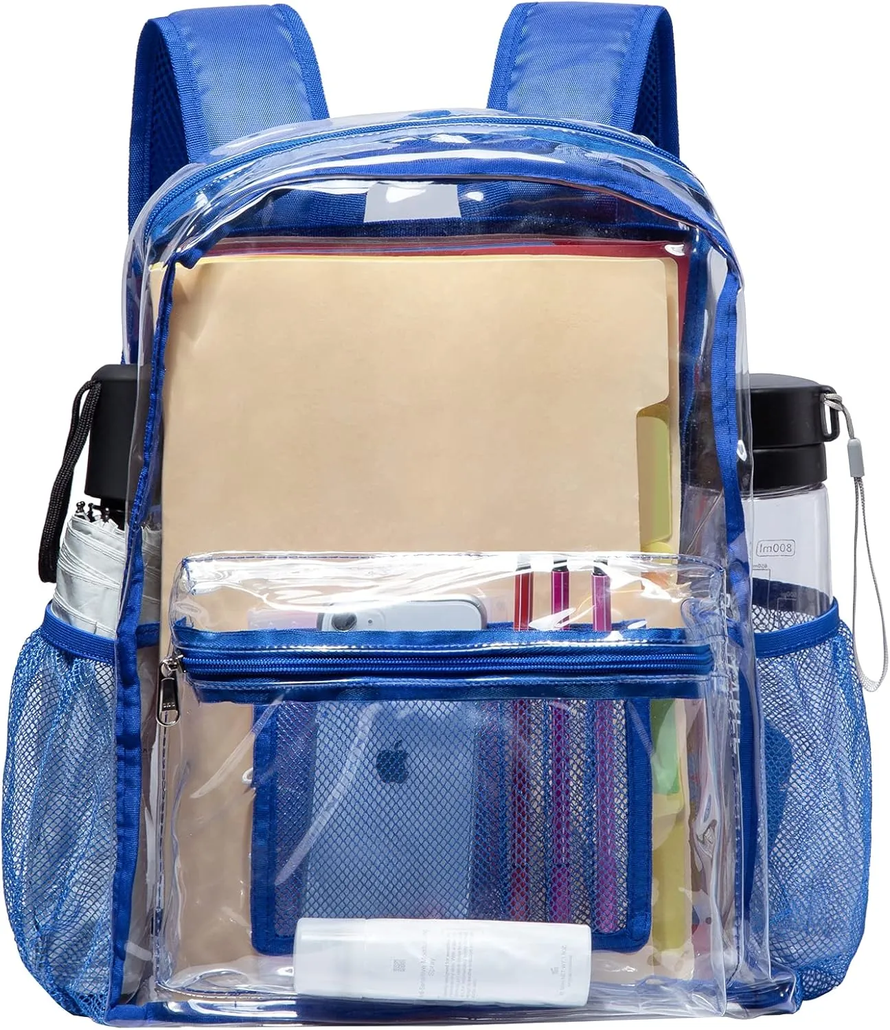 Vorspack Clear Backpack Heavy Duty PVC Transparent Backpack with Reinforced Strap for College Workplace