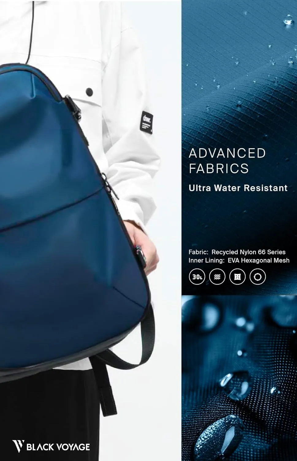 Vortex Vacuum Seal Travel Backpack 60L Exapandable Air Compression System Water Resistant TSA Lock Carry-On Suitcase Luggage Black AERO - Vacuum Pump Included