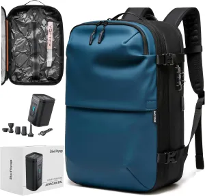 Vortex Vacuum Seal Travel Backpack 60L Exapandable Air Compression System Water Resistant TSA Lock Carry-On Suitcase Luggage Black AERO - Vacuum Pump Included