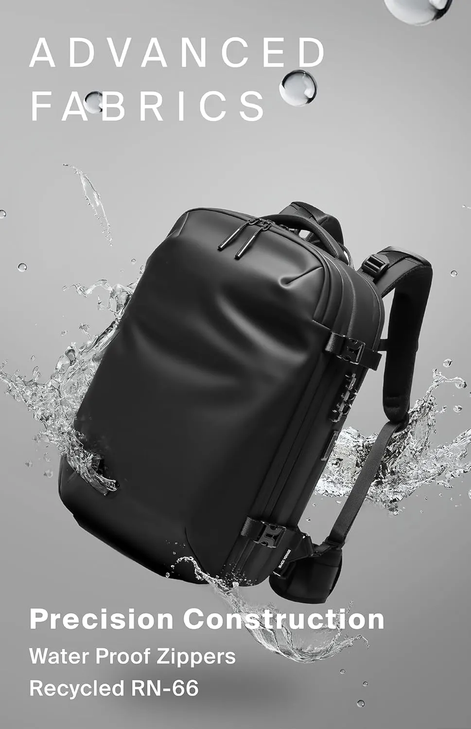 Vortex Vacuum Seal Travel Backpack 60L Exapandable Air Compression System Water Resistant TSA Lock Carry-On Suitcase Luggage Black Zephyr - Vacuum Pump Included