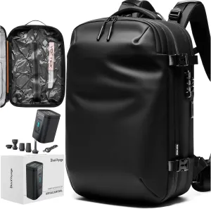 Vortex Vacuum Seal Travel Backpack 60L Exapandable Air Compression System Water Resistant TSA Lock Carry-On Suitcase Luggage Black Zephyr - Vacuum Pump Included