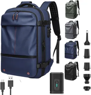 Voyage Vac Backpack with Air Pump, Expandable Multifunctional Large Capacity Backpack,60L Expandable Waterproof (Blue)