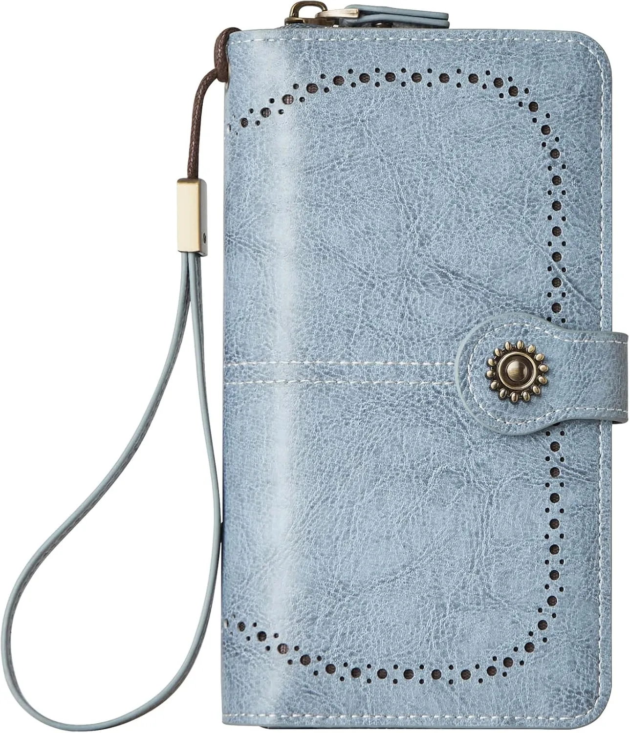 Wallet for Women RFID Blocking Leather Large Capacity Card Holder Ladies Phone Clutch Travel Long Purse Wristlet