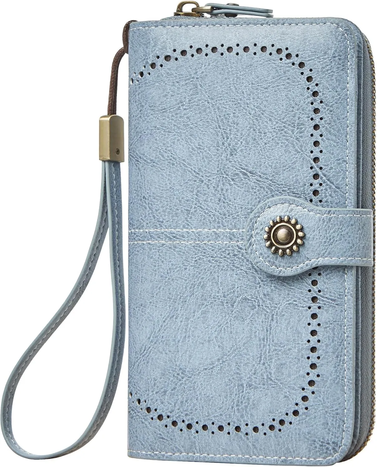 Wallet for Women RFID Blocking Leather Large Capacity Card Holder Ladies Phone Clutch Travel Long Purse Wristlet