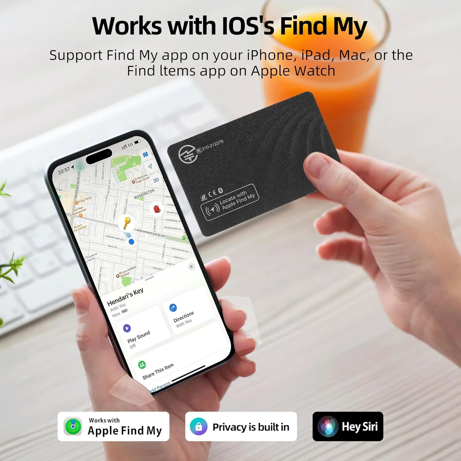 Wallet Tracker Card Jocular Wallet Tracker Finder Work with Apple Find My (iOS Only) GPS Smart Card Tracker 2mm Thickness, IP68 Waterproof, 5-Year Battery Life for Wallet,Bag,Purse, Passport,etc