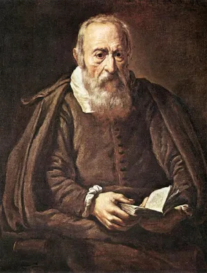 WALLKiART Famous Painting Picture Painting Print Paintings Wall Art Portrait of an Old Man with Book Marcantonio Bassetti Abstract Artwork for Home Decor 60x90cm