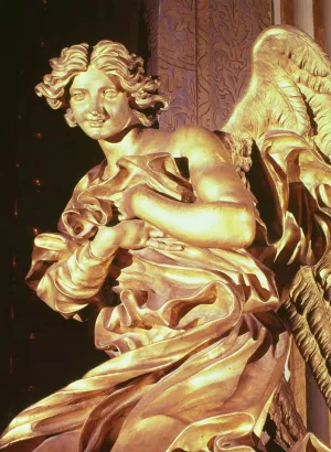 WALLKiART Vintage Canvas Prints Modern Picture Abstract Picture Angel From the Tabernacle in the Blessed Sacrament Chapel by Gian Lorenzo Bernini Prints Painting for Home Decor 60x90cm