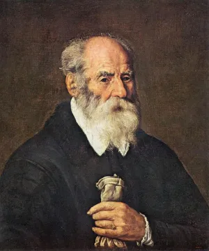 WALLKiART Vintage Canvas Prints Modern Picture Abstract Picture Portrait of an Old Man with Gloves Marcantonio Bassetti Prints Painting for Home Decor 60x90cm
