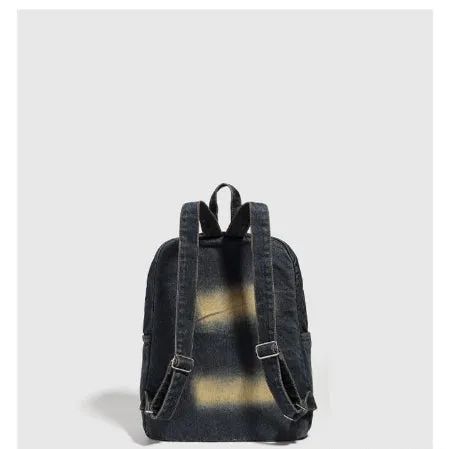 Washed Denim Retro Backpack