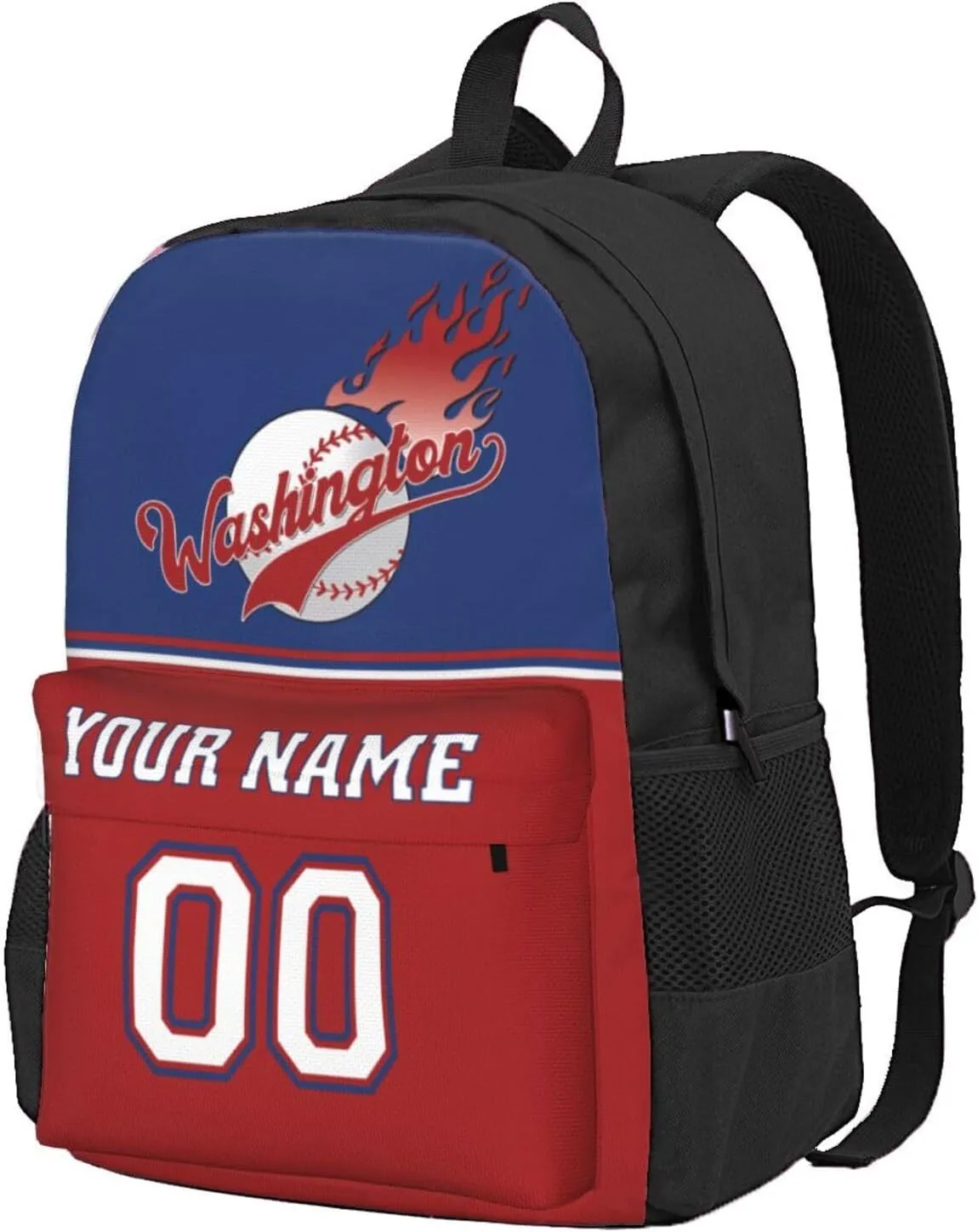 Washington Backpack,Custom Baseball Sports Backpack With Name And Number,Personalized High Capacity Casual Laptop Bag Travel Bag Gifts For Fans Men Women