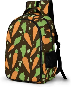 Watercolor Carrots Print Backpack for Worker Teacher Business Hiking Travel Bag Shoulders Bag