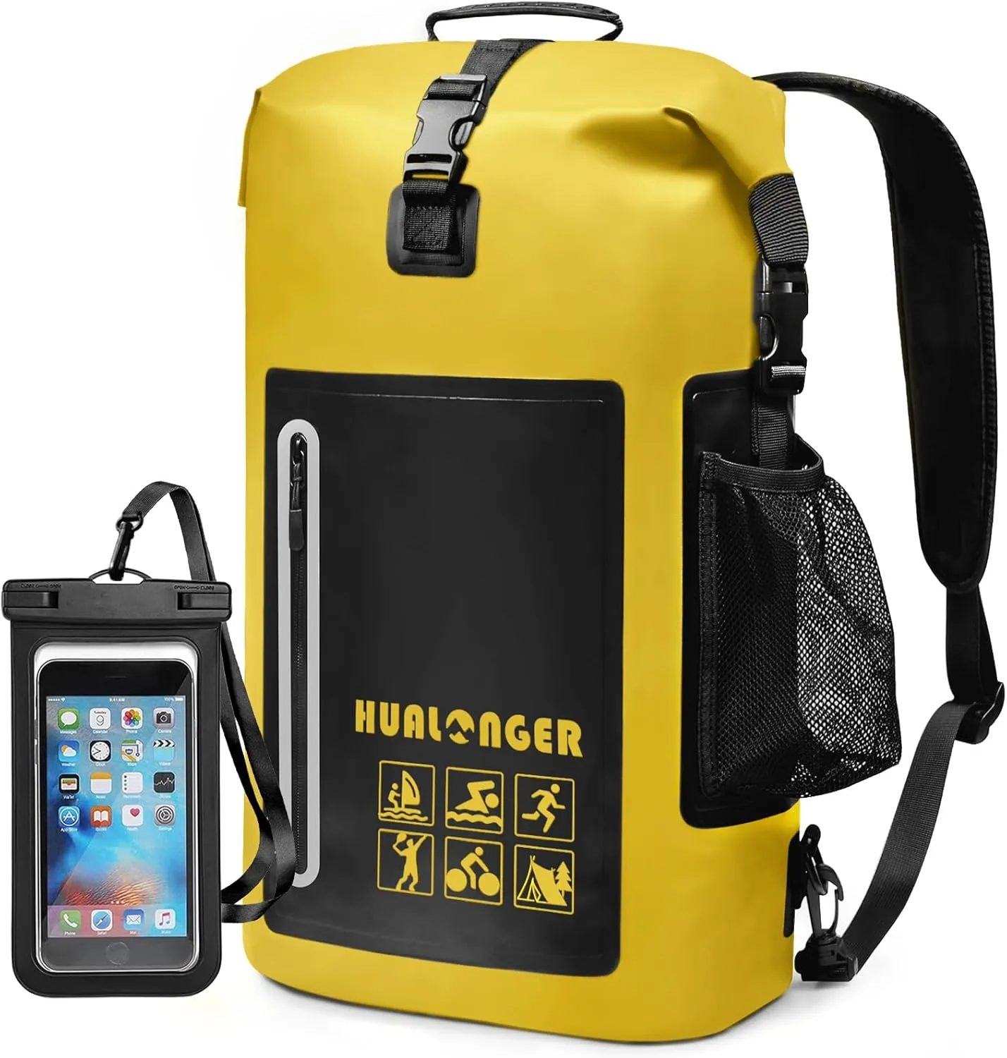 Waterproof Backpack 20L/30L/40L- Roll Top Closure Bag - Hiking Backpack - Lightweight Durable Floating Dry Bag with IPX8 Waterproof Phone Case