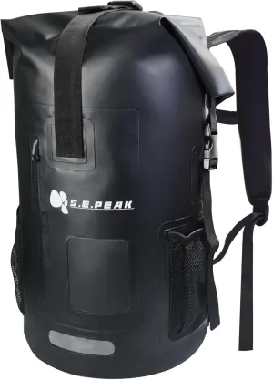 Waterproof Dry Bag Backpack IPX6, Roll-Top Closure Bag Boating & Kayak Accessories - Essentials for Camping Swimming Beach Fishing Rafting Travel, Black