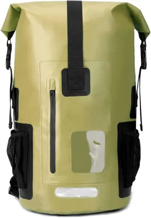 Waterproof Dry Bag Backpack with Phone Case, Roll Top Storage Bag for Travel, Swimming, Boating, Kayaking, Beach (Orange, 55L)
