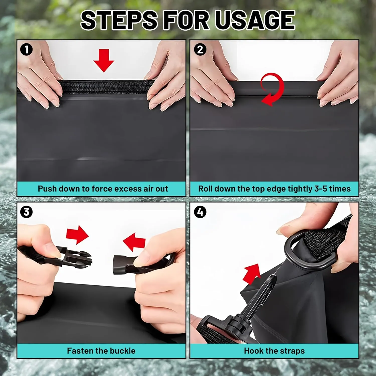 Waterproof Dry Bag,Roll Top Summer Ocean Coastal Beach Sea Waves Waterproof Backpack 5L/10L/20L Floating and Lightweight Bags for Kayaking, Boating, Swimming and Camping with Waterproof Phone Case