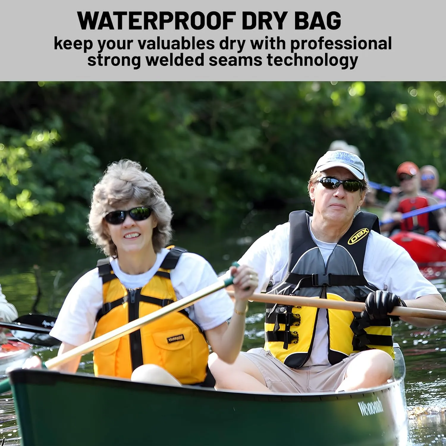 Waterproof Dry Bag,Roll Top Summer Ocean Coastal Beach Sea Waves Waterproof Backpack 5L/10L/20L Floating and Lightweight Bags for Kayaking, Boating, Swimming and Camping with Waterproof Phone Case