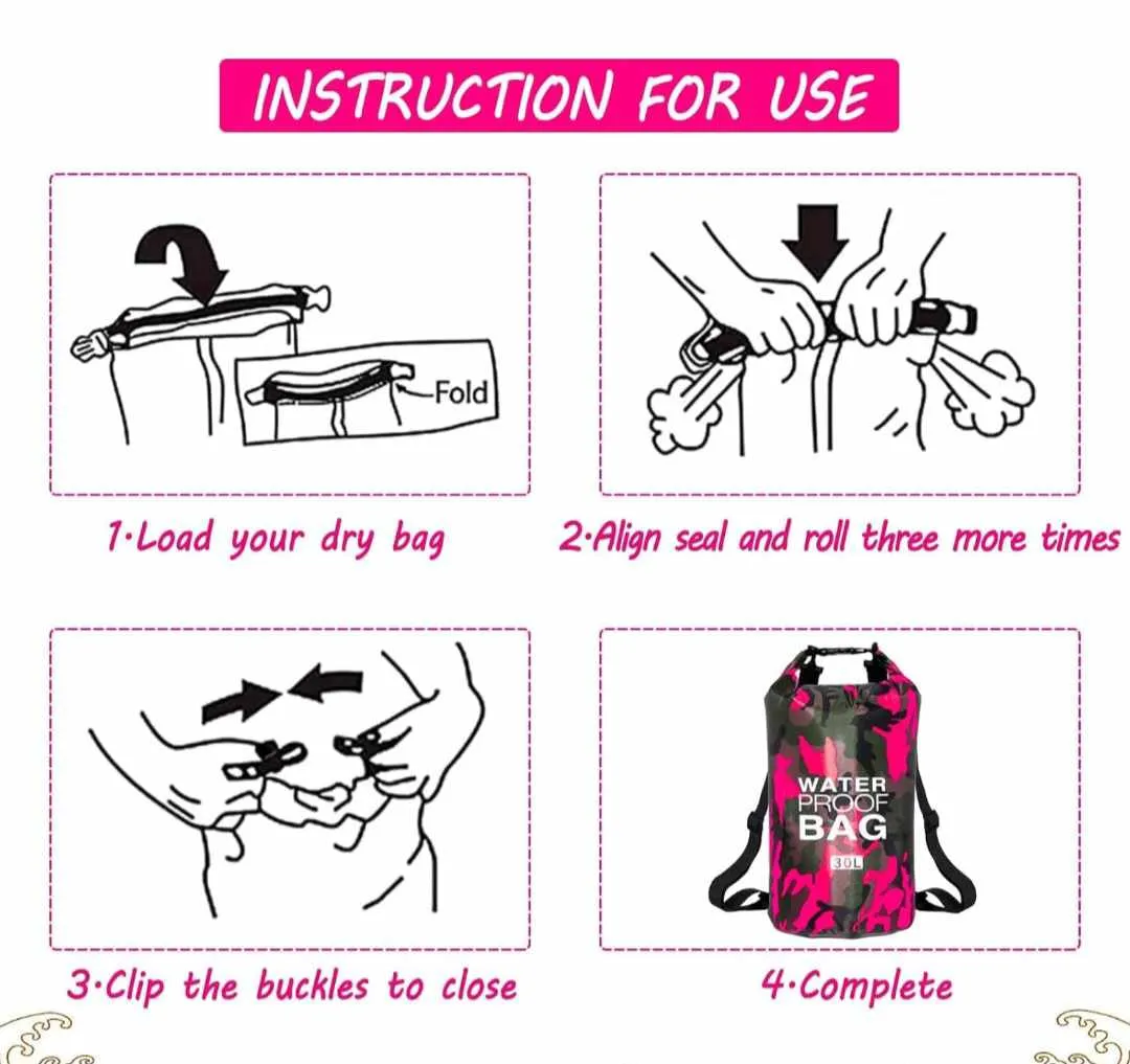 WATERPROOF DUFFEL BAG 10L (pink)